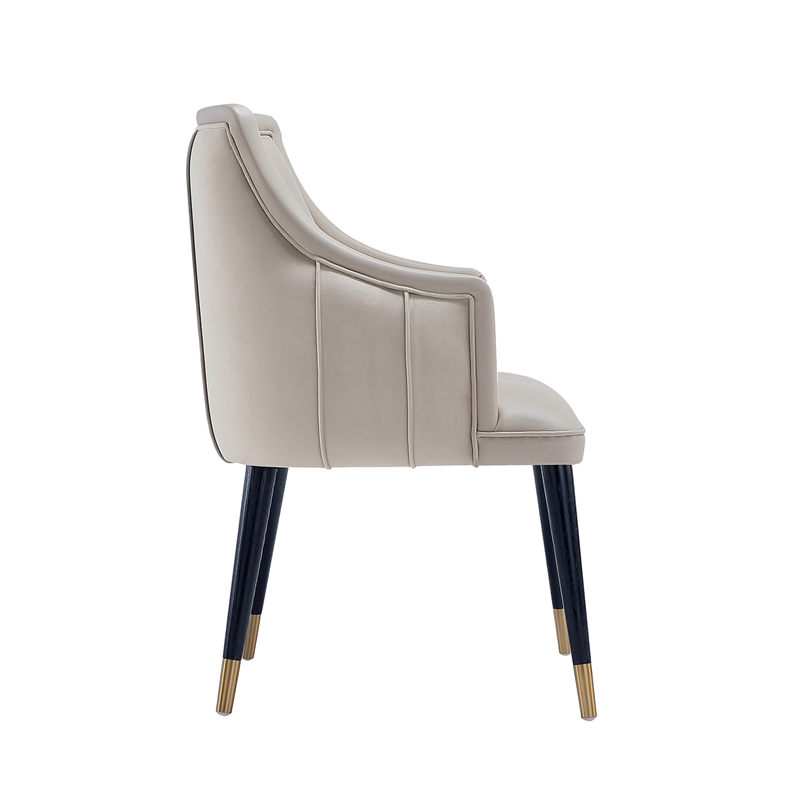 Eda Modern  Wood Armchair in Light Gray