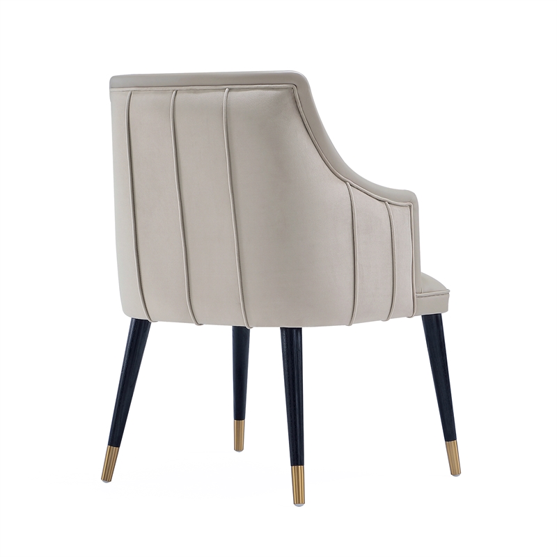 Eda Modern  Wood Armchair in Light Gray