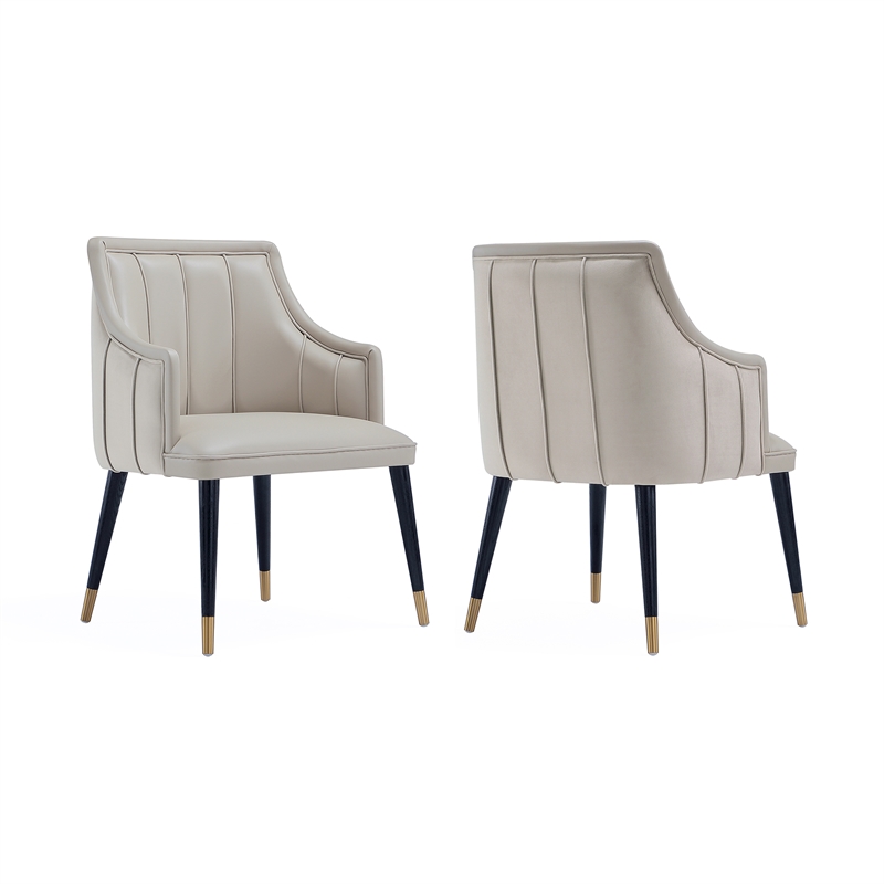 Eda Modern  Wood Armchair in Light Gray