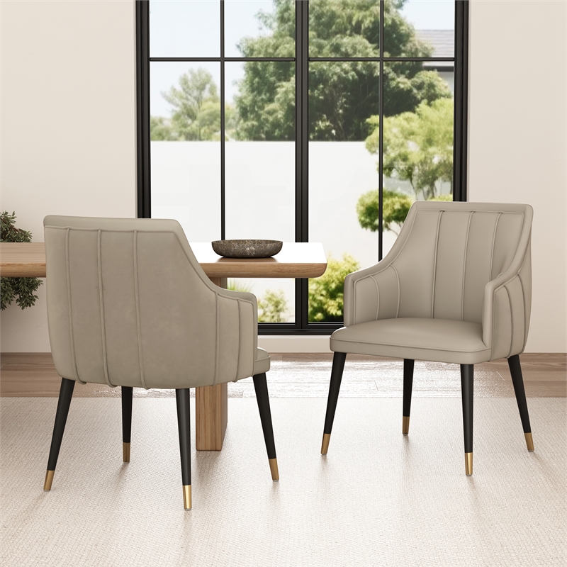 Eda Modern  Wood Armchair in Light Gray