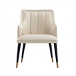Eda Modern  Wood Armchair in Cream