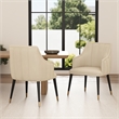 Eda Modern  Wood Armchair in Cream