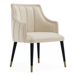 Eda Modern  Wood Armchair in Cream