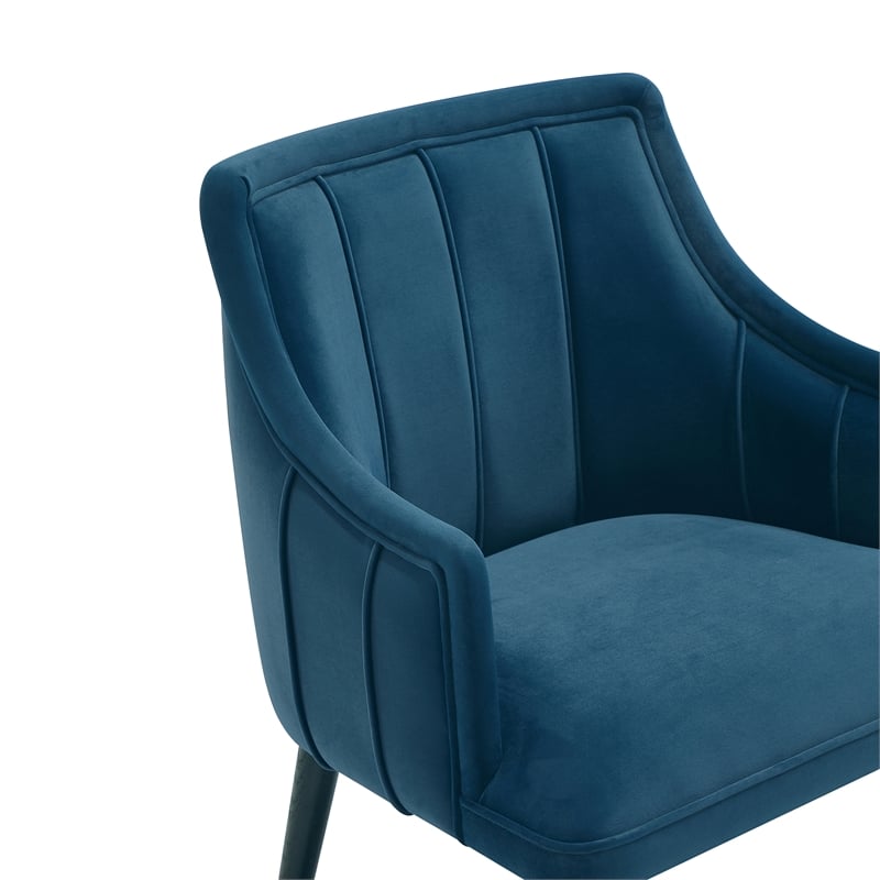 Eda Modern  Wood Armchair in Midnight Blue