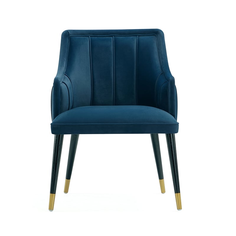Eda Modern  Wood Armchair in Midnight Blue