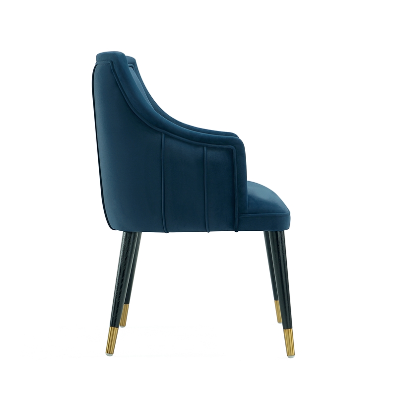 Eda Modern  Wood Armchair in Midnight Blue
