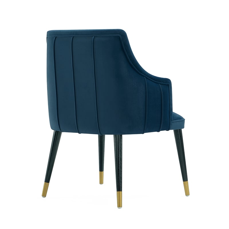 Eda Modern  Wood Armchair in Midnight Blue