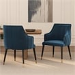 Eda Modern  Wood Armchair in Midnight Blue