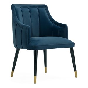 Eda Modern  Wood Armchair in Midnight Blue
