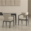 Eloria Mid-Century Modern Chenille Wood Armchair in Taupe