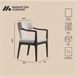 Eloria Mid-Century Modern Chenille Wood Armchair in Taupe