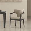 Eloria Mid-Century Modern Chenille Wood Armchair in Taupe