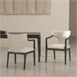 Eloria Mid-Century Modern Chenille Solid Wood Armchair in Cream
