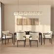 Eloria Mid-Century Modern Chenille Solid Wood Armchair in Cream
