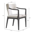 Eloria Mid-Century Modern Chenille Solid Wood Armchair in Cream