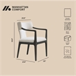 Eloria Mid-Century Modern Chenille Solid Wood Armchair in Cream