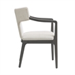Eloria Mid-Century Modern Chenille Solid Wood Armchair in Cream