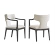 Eloria Mid-Century Modern Chenille Solid Wood Armchair in Cream