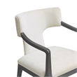 Eloria Mid-Century Modern Chenille Solid Wood Armchair in Cream