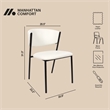 Drift Contemporary Modern Vegan Leather Metal Side Chair in Ivory - Set of 4