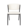 Drift Contemporary Modern Vegan Leather Metal Side Chair in Ivory - Set of 4