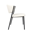 Drift Contemporary Modern Vegan Leather Metal Side Chair in Ivory - Set of 4