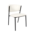 Drift Contemporary Modern Vegan Leather Metal Side Chair in Ivory - Set of 4