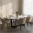 Looma Vegan Leather Metal Side Chair in Stone Gray - Set of 2