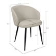 Looma Vegan Leather Metal Side Chair in Stone Gray - Set of 2