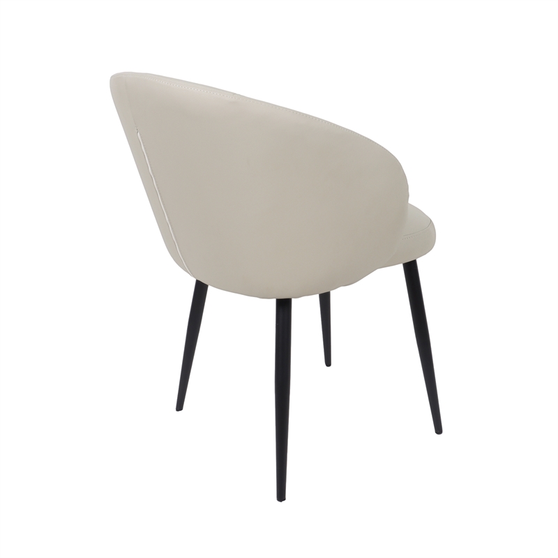 Looma Vegan Leather Metal Side Chair in Stone Gray - Set of 2