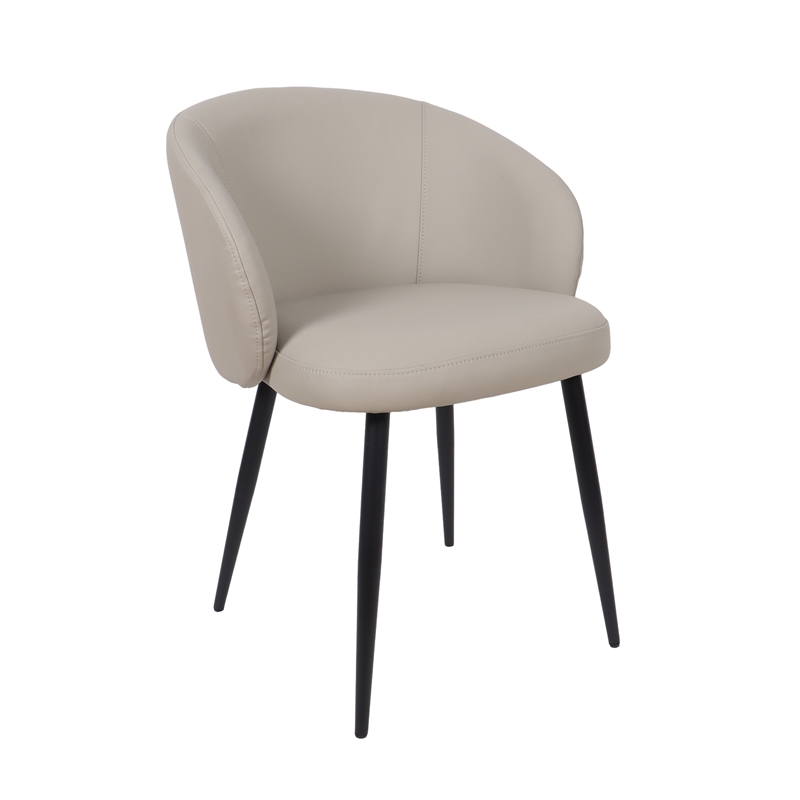 Looma Vegan Leather Metal Side Chair in Stone Gray - Set of 2