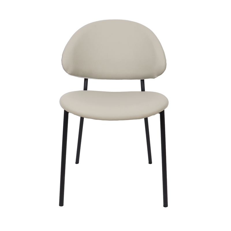 Haven Vegan Leather Metal Side Chair in Stone Gray - Set of 4