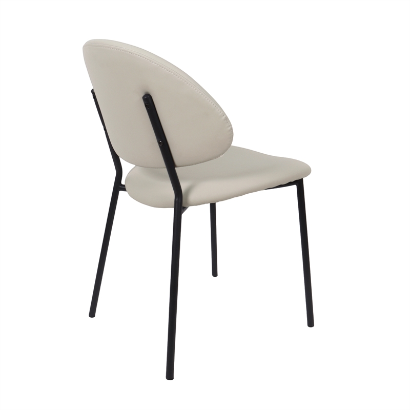 Haven Vegan Leather Metal Side Chair in Stone Gray - Set of 4