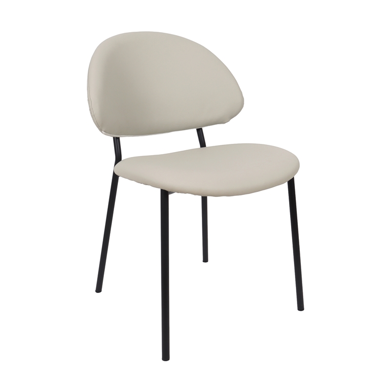 Haven Vegan Leather Metal Side Chair in Stone Gray - Set of 4