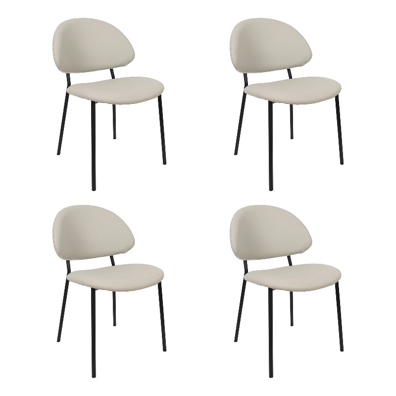Haven Vegan Leather Metal Side Chair in Stone Gray - Set of 4