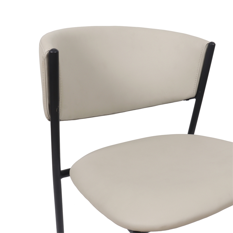 Drift Vegan Leather Metal Side Chair in Stone Gray - Set of 4