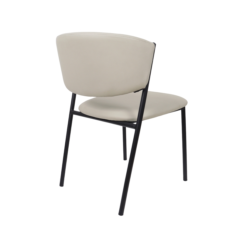 Drift Vegan Leather Metal Side Chair in Stone Gray - Set of 4