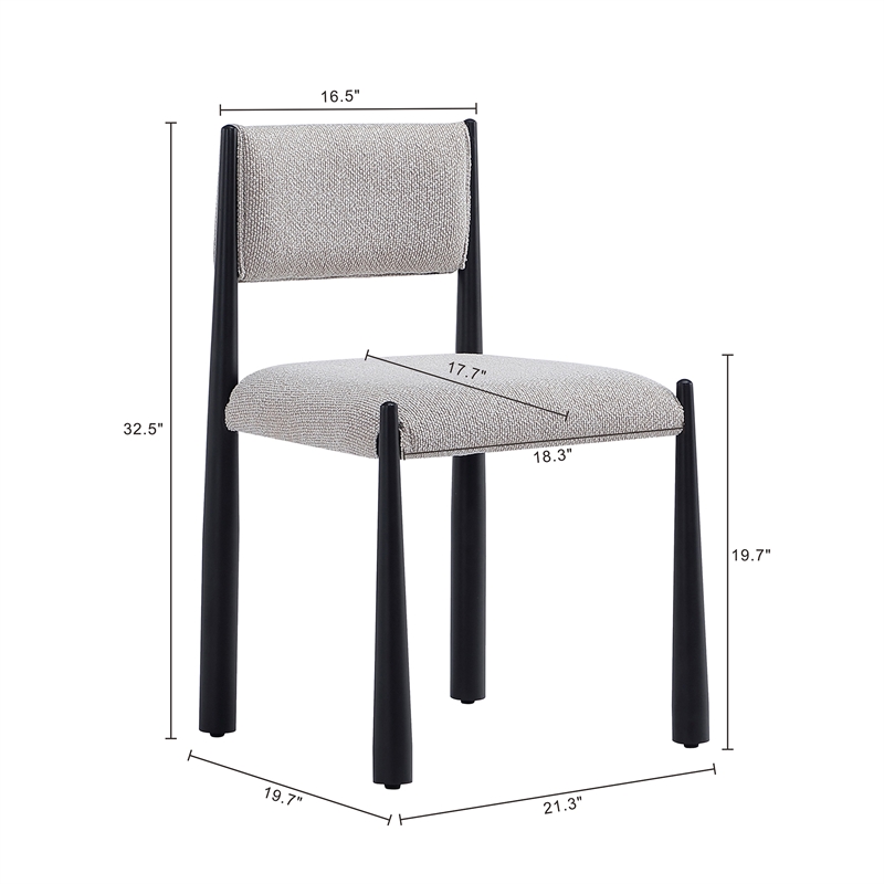 Lennor Mid-Century Modern Boucle Metal Side Chair in Champagne - Set of 2