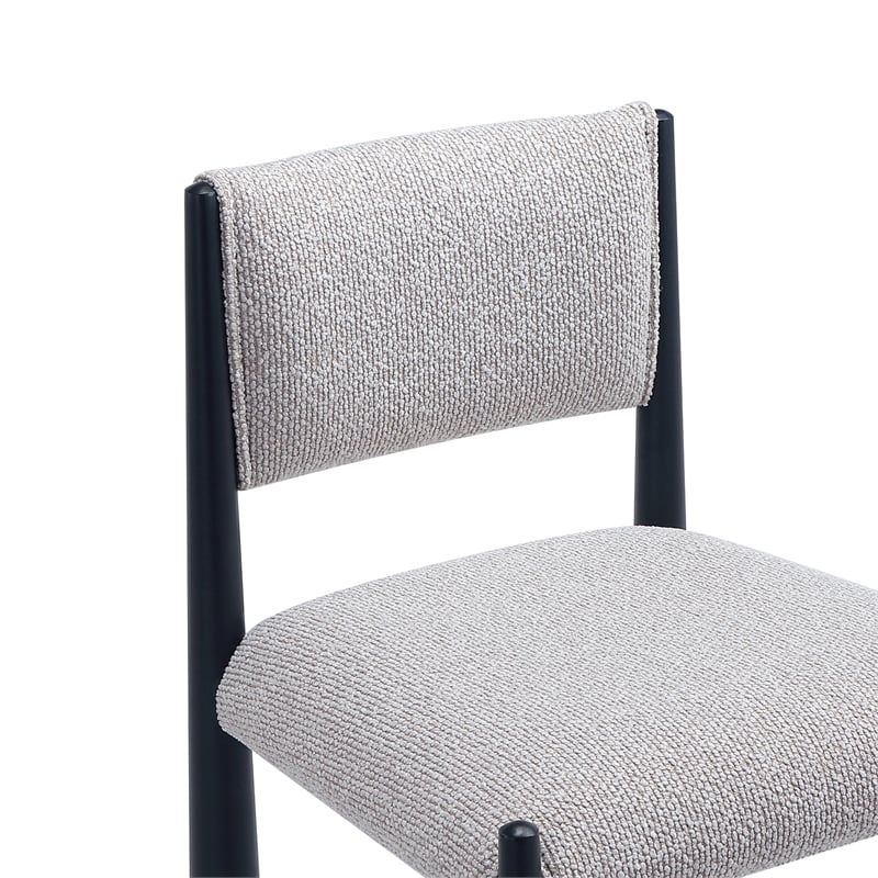 Lennor Mid-Century Modern Boucle Metal Side Chair in Champagne - Set of 2
