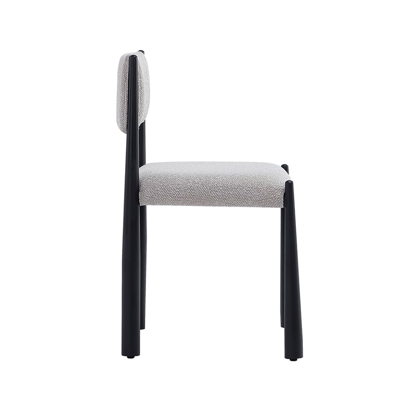 Lennor Mid-Century Modern Boucle Metal Side Chair in Champagne - Set of 2