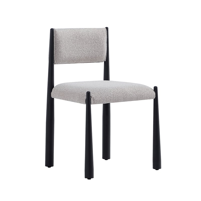 Lennor Mid-Century Modern Boucle Metal Side Chair in Champagne - Set of 2