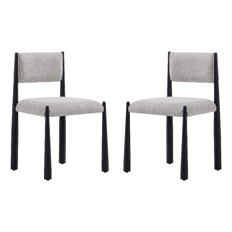 Lennor Mid-Century Modern Boucle Metal Side Chair in Champagne - Set of 2