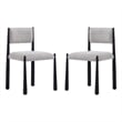 Lennor Mid-Century Modern Boucle Metal Side Chair in Champagne - Set of 2