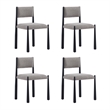 Lennor Mid-Century Modern Boucle Metal Side Chair in Mushroom - Set of 2