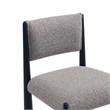 Lennor Mid-Century Modern Boucle Metal Side Chair in Mushroom - Set of 2