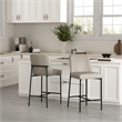 Loft Contemporary Vegan Leather Metal Counter Stool in Stone Gray - Set of 2
