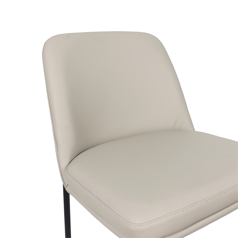 Loft Contemporary Vegan Leather Metal Counter Stool in Stone Gray - Set of 2