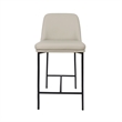 Loft Contemporary Vegan Leather Metal Counter Stool in Stone Gray - Set of 2