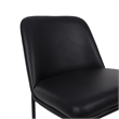 Loft Contemporary Vegan Leather Metal Counter Stool in Black - Set of 2