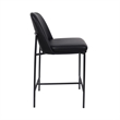 Loft Contemporary Vegan Leather Metal Counter Stool in Black - Set of 2